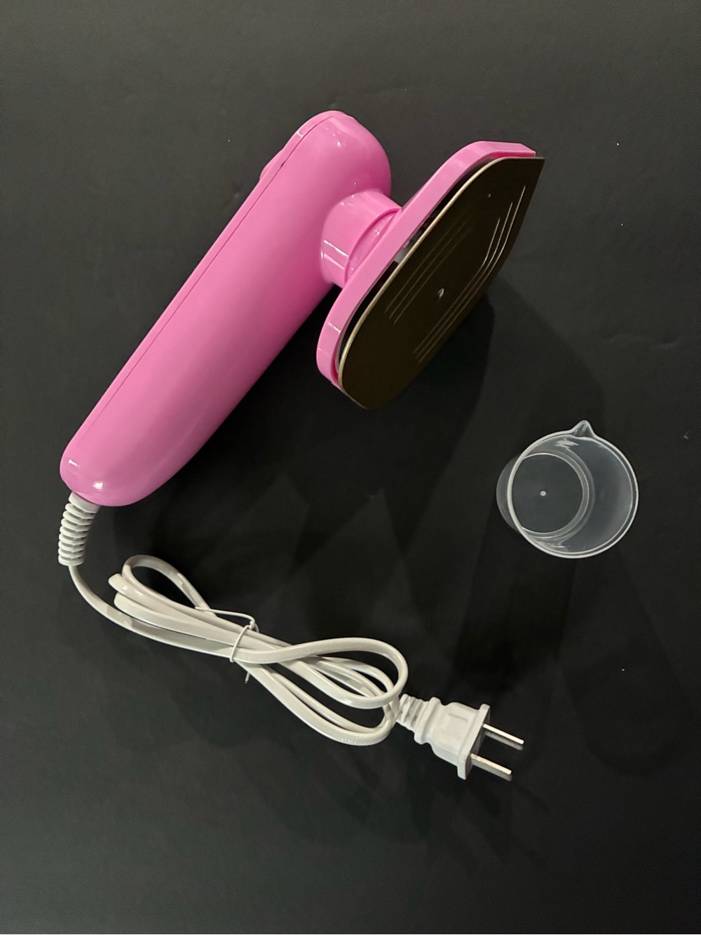 Mini Amazon Pink Handheld Fabric Steamer with Measuring Cup